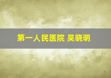 第一人民医院 吴晓明